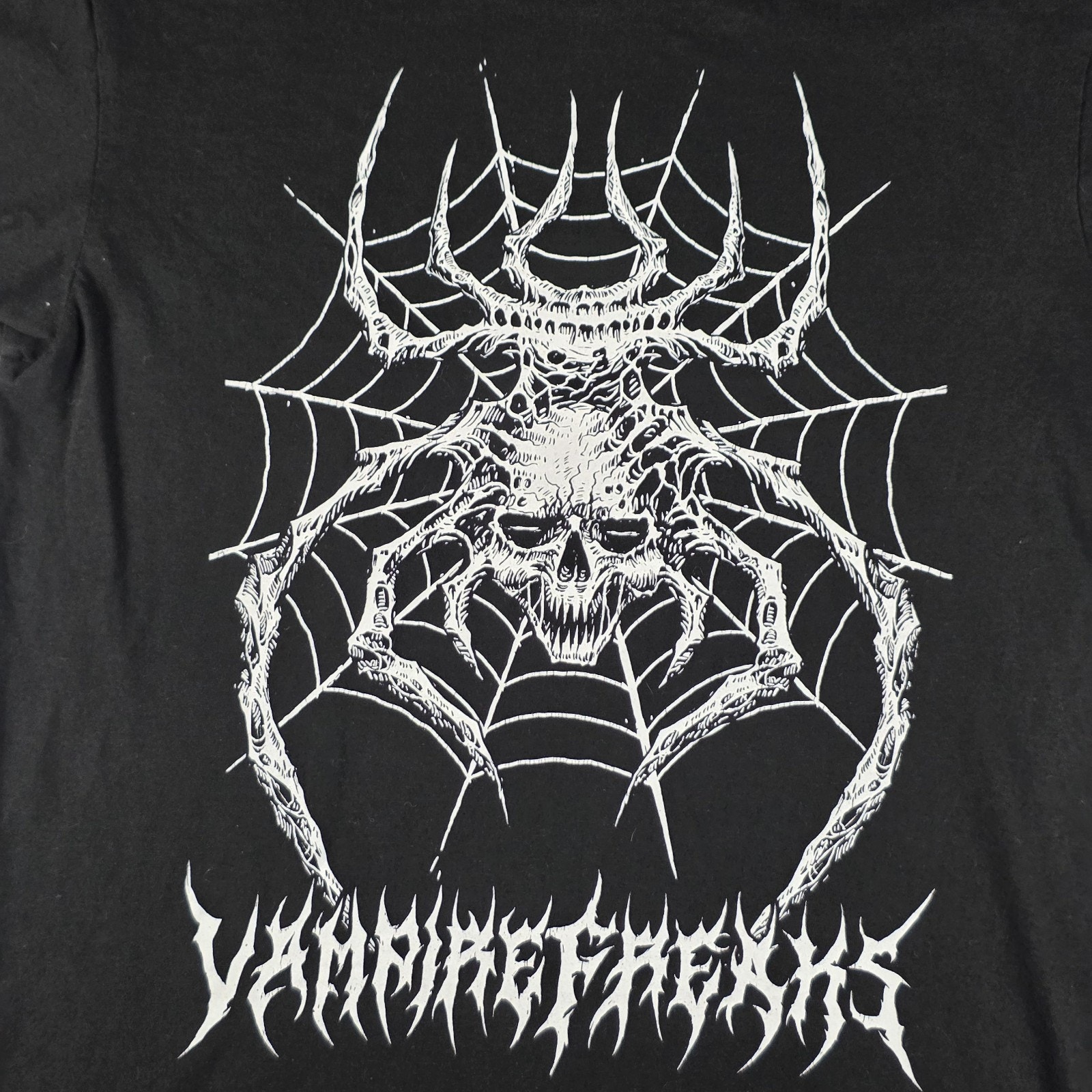 Vampirefreaks Shirt Mens Medium Black Goth Grunge Spider Skull Web Graphic Tee — image 4 of 6